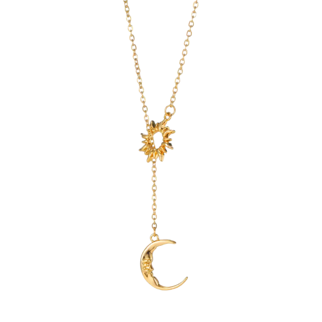 Sun & Moon Crescent Necklace