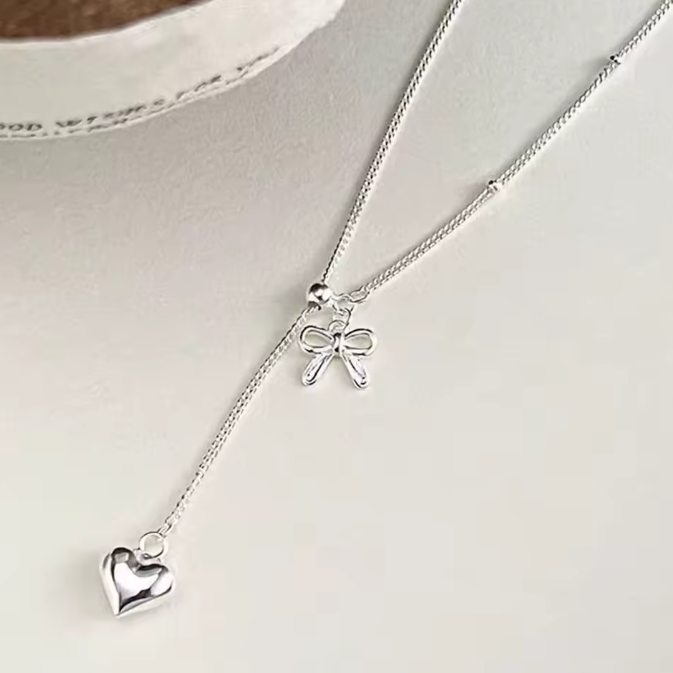 Bow & Heart Necklace