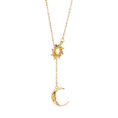 Sun & Moon Crescent Necklace