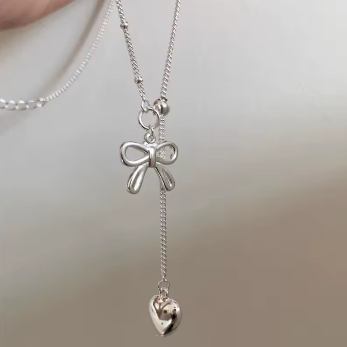 Bow & Heart Necklace