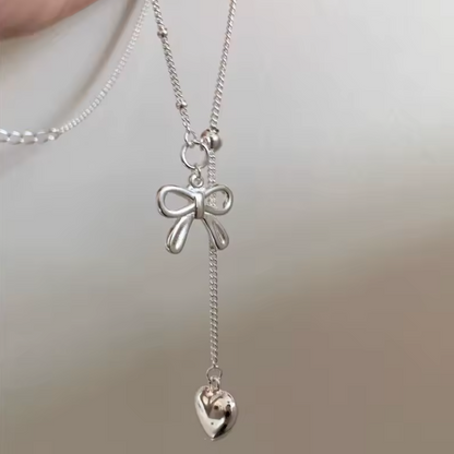 Bow & Heart Necklace